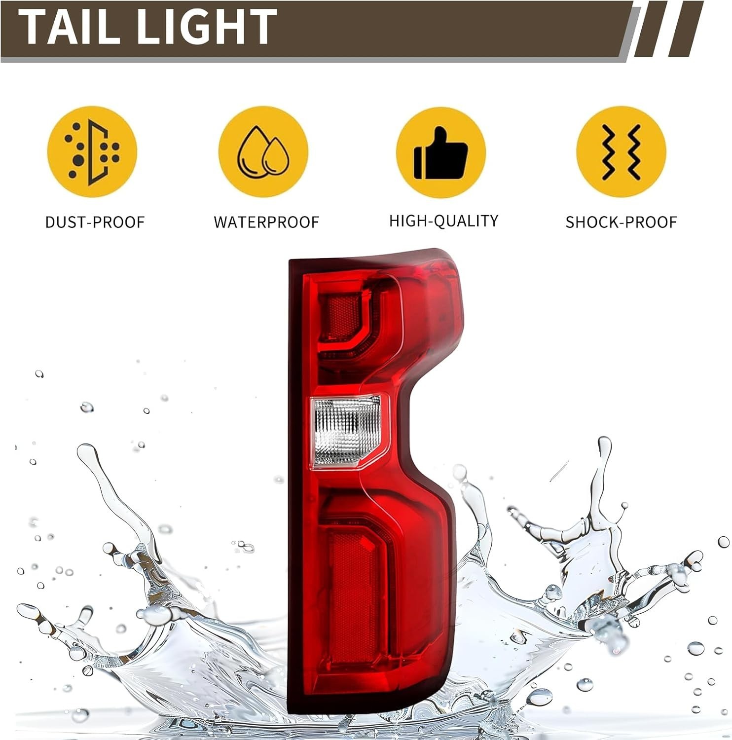 Tail Light Assembly For 2019-2023 Chevy Silverado 1500 Right Passenger Side LED