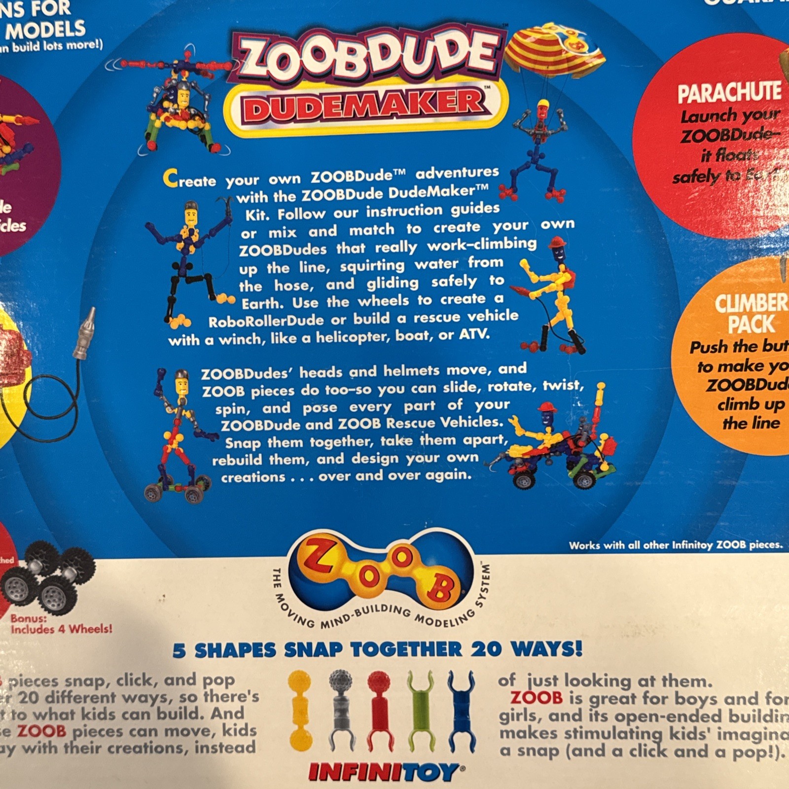 Infini Toy Zoob Dude Express Helicopter Car Dinosaur Train Fish 3 Boxes NEW