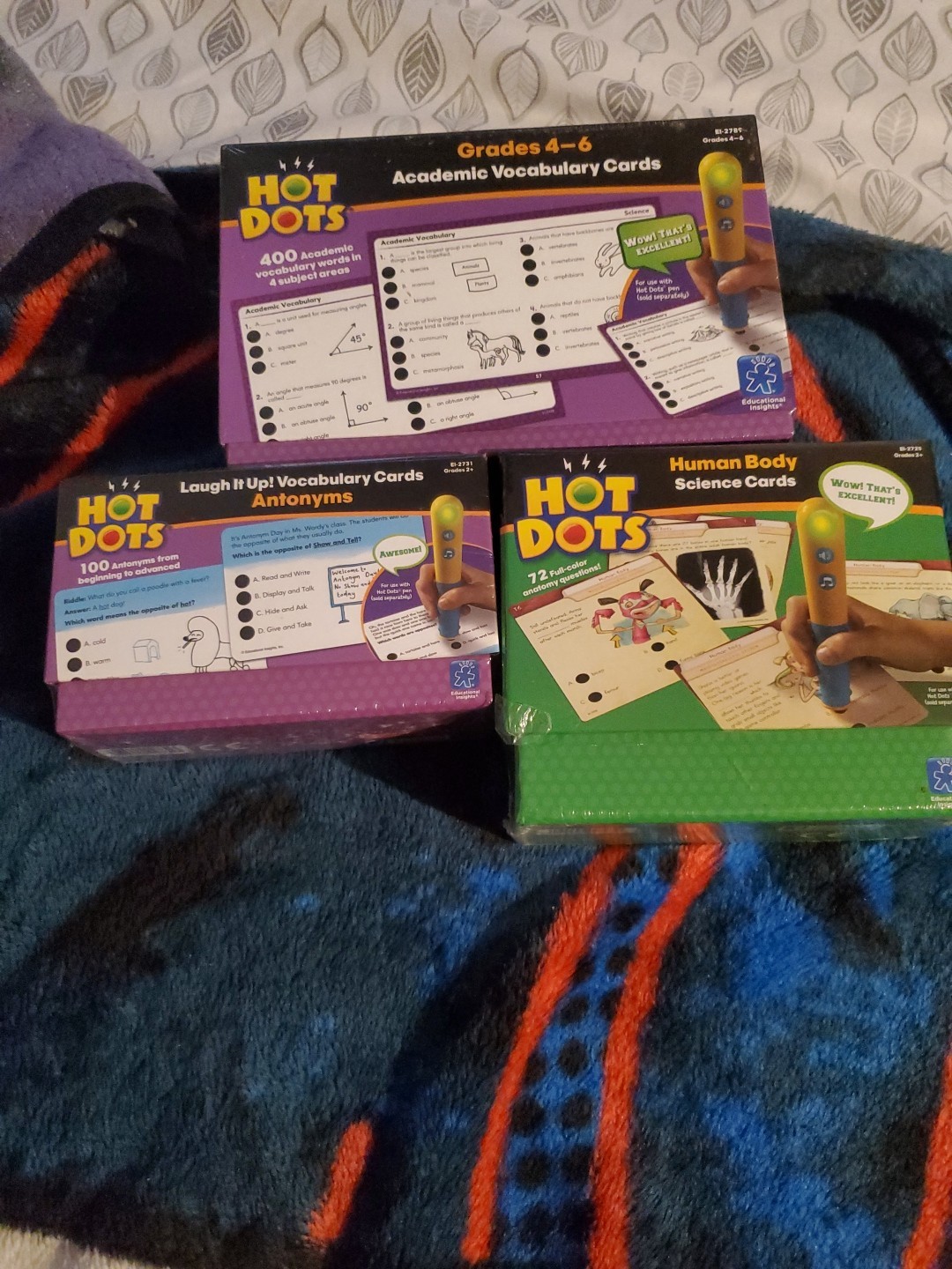 Hot Dots Lot Of 3 Science,Vocabulary,Antonyms Cards All Sealed