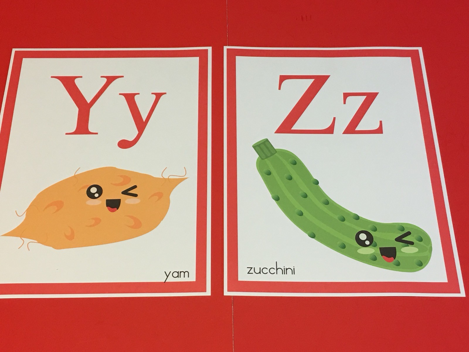 26 Letters – The Alphabets of Foods Cute Classroom Decor Posters 8.5 x11
