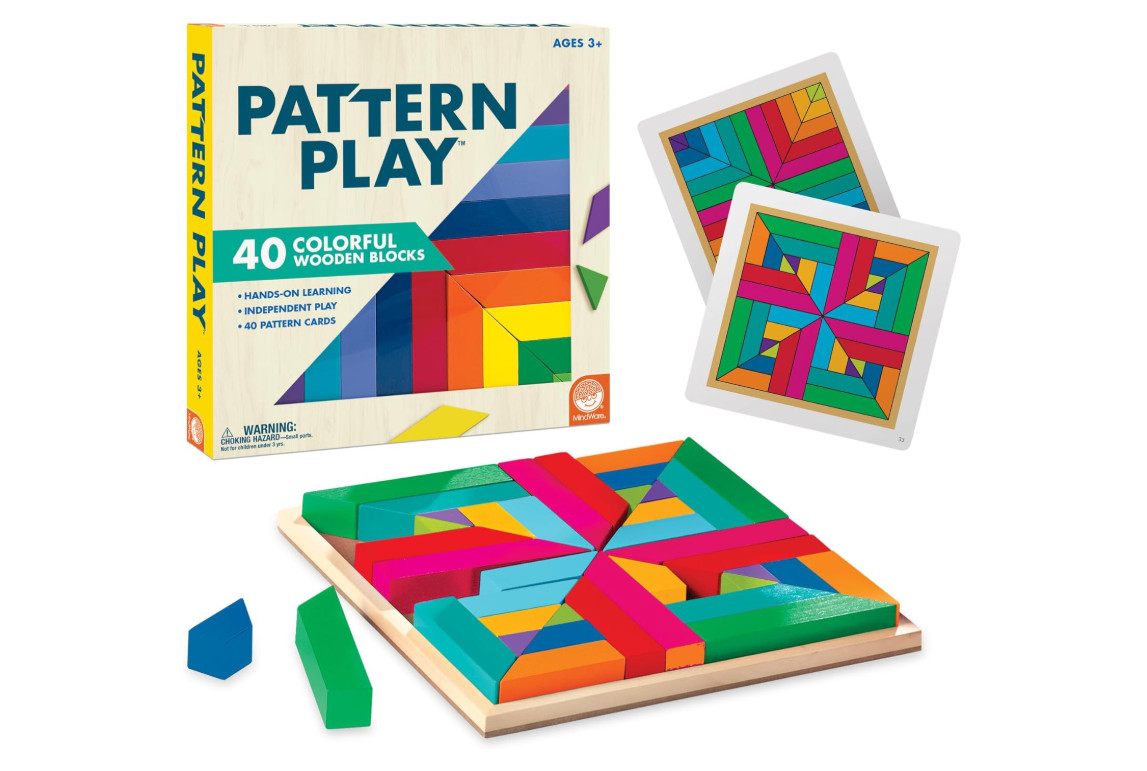 MindWare Pattern Play 40-Piece Wooden Color Matching Puzzle