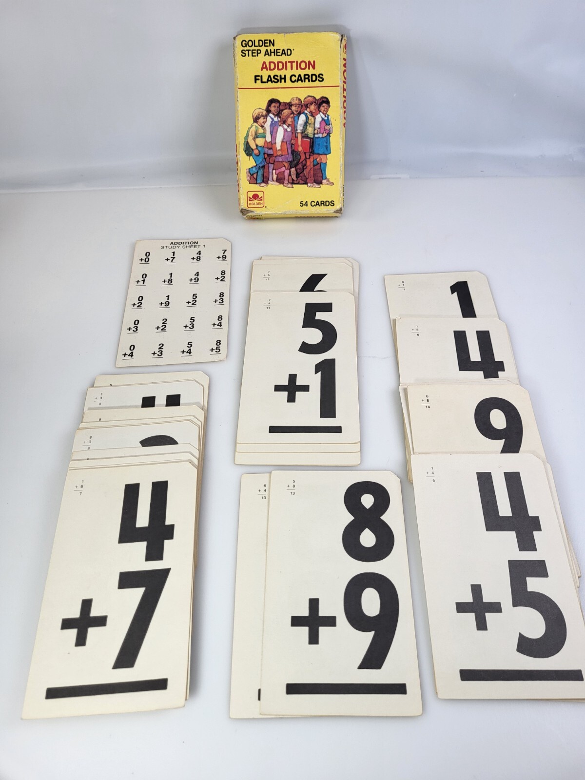 Vintage 1984 Golden Step Ahead Addition Flash Cards