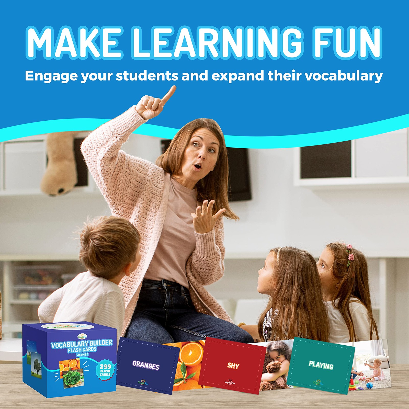 Createfun 300 Vocabulary Builder Flash Cards Vol 2 Photo Cards Learning