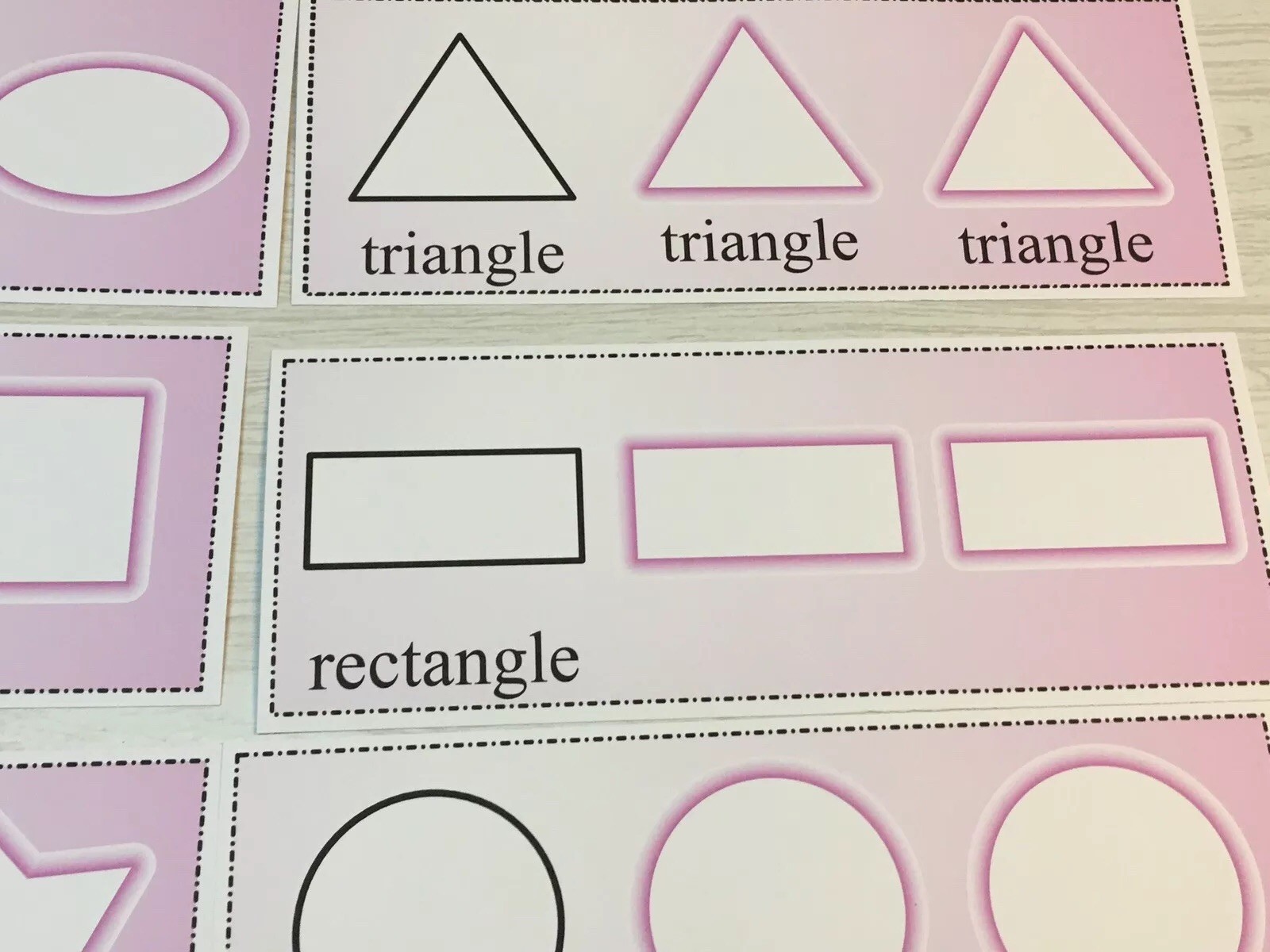 Wipe N Write Shape Trace Cards – Laminated Card – Pre-school- Kindergarten