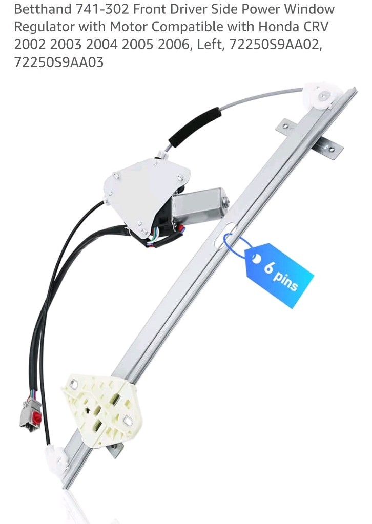 Front Driver Side Power Window Regulator with Motor Honda CR-V CRV 2002 – 2006