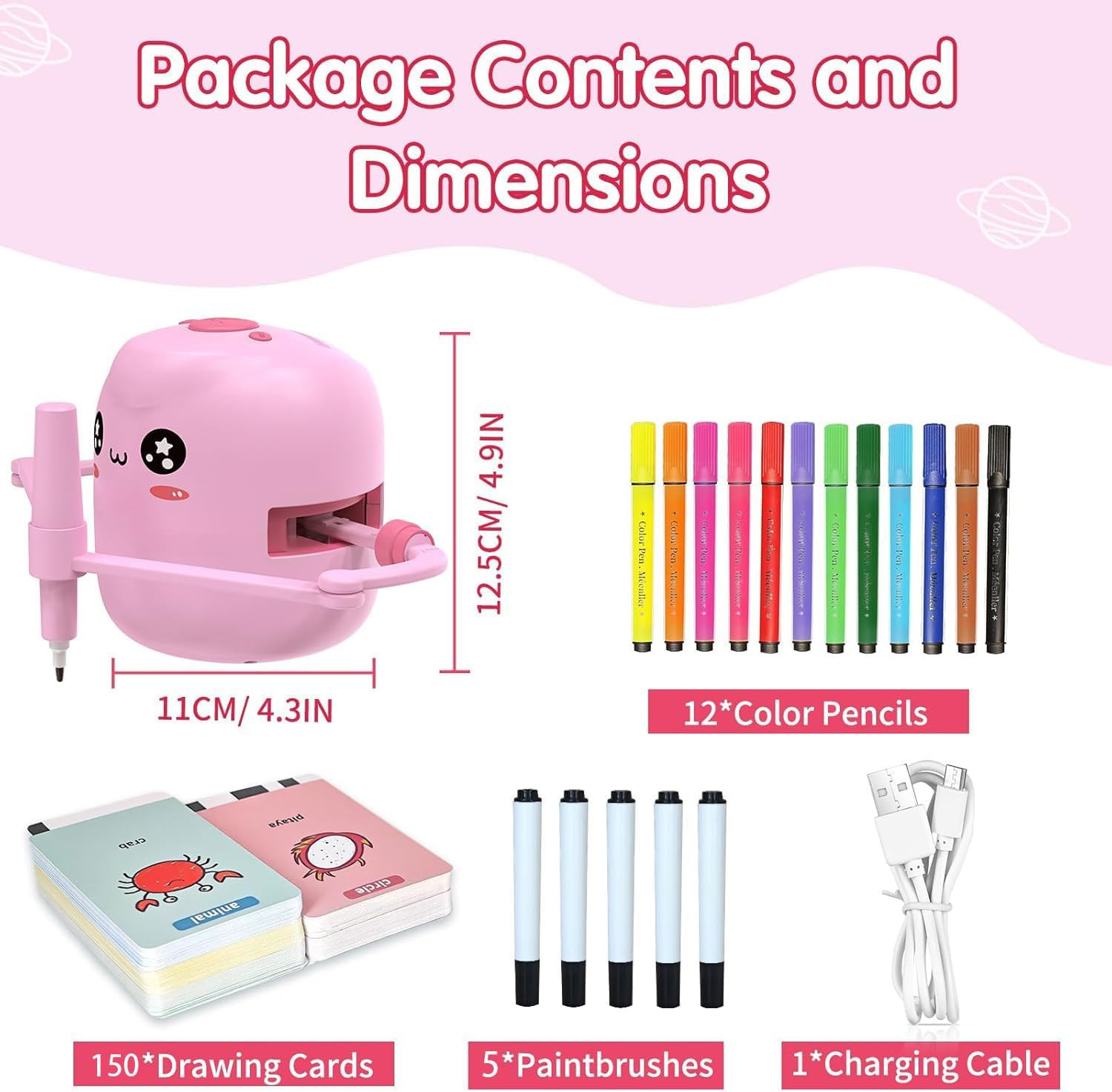 Drawing Robot for Kids, Interactive Educational Drawing Robot with Voice Interac