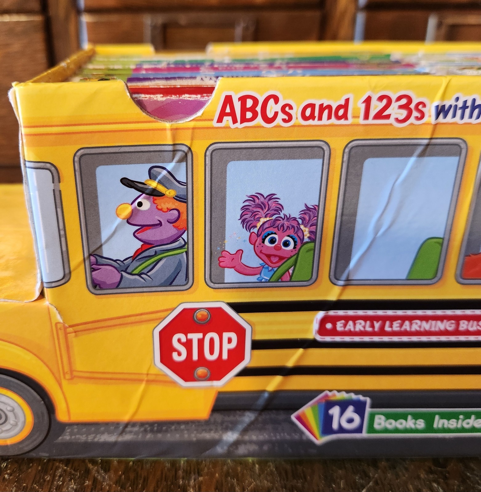 Sesame Street Learning Bus Board Books 2013 Set ABCs & 123s Elmo & Friends