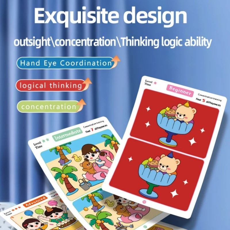 Educational Fault Finding Game Reusable Wiping Paper for Focus Attention Trainin