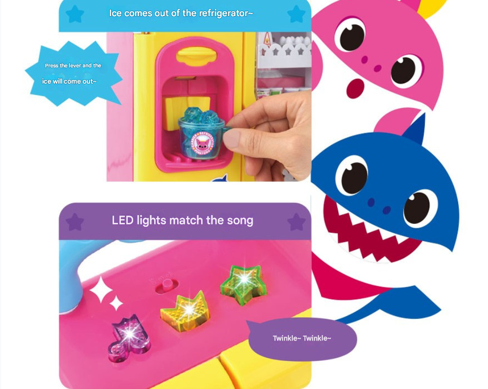 Pinkfong Talking and Singing Baby Shark Refrigerator Kitchen Play Kid Toy