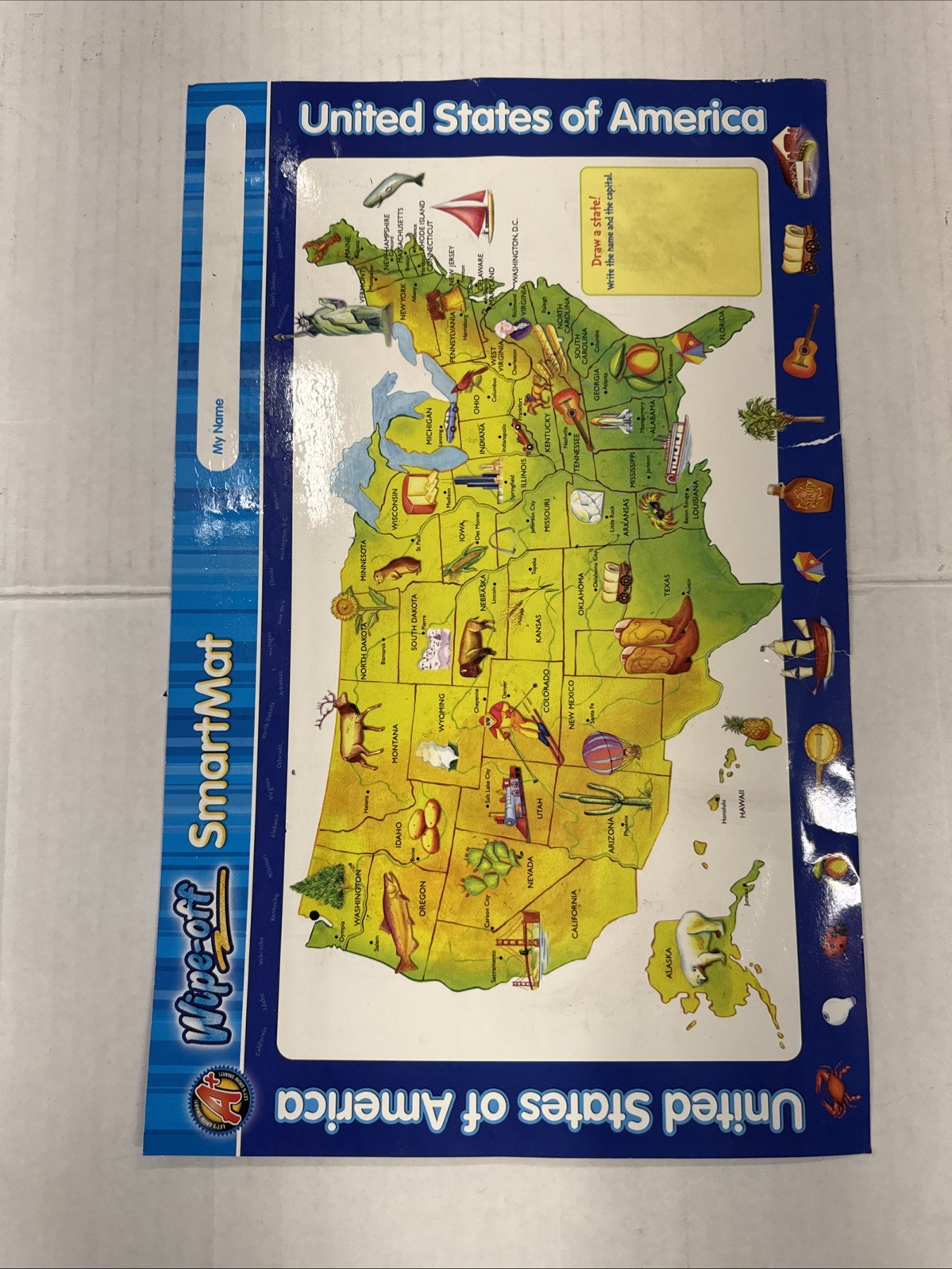 Our Wonderful World Wipe Off Smart Mat 2 Sets The United States or The World