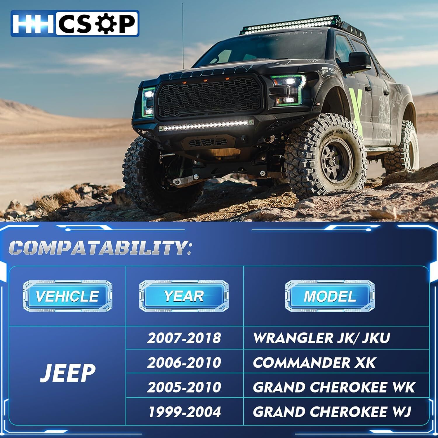 HHCSOP 5×5 Wheel Spacers 2 inch for Jeep Wrangler JK JKU 2007-2018, 4PCS 5x127mm