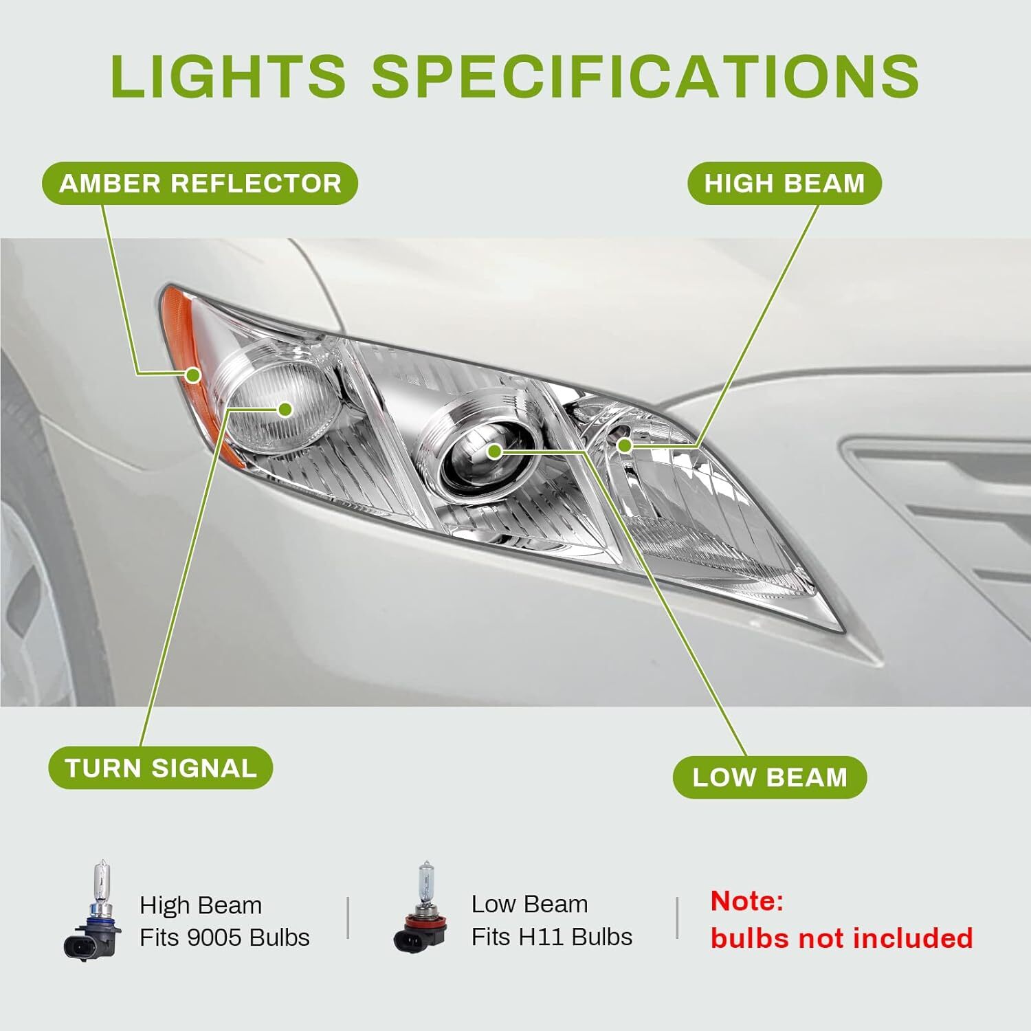 AUTOSAVER88 Projector Headlight Assembly Compatible with 07 08 09 2007 2008 2009