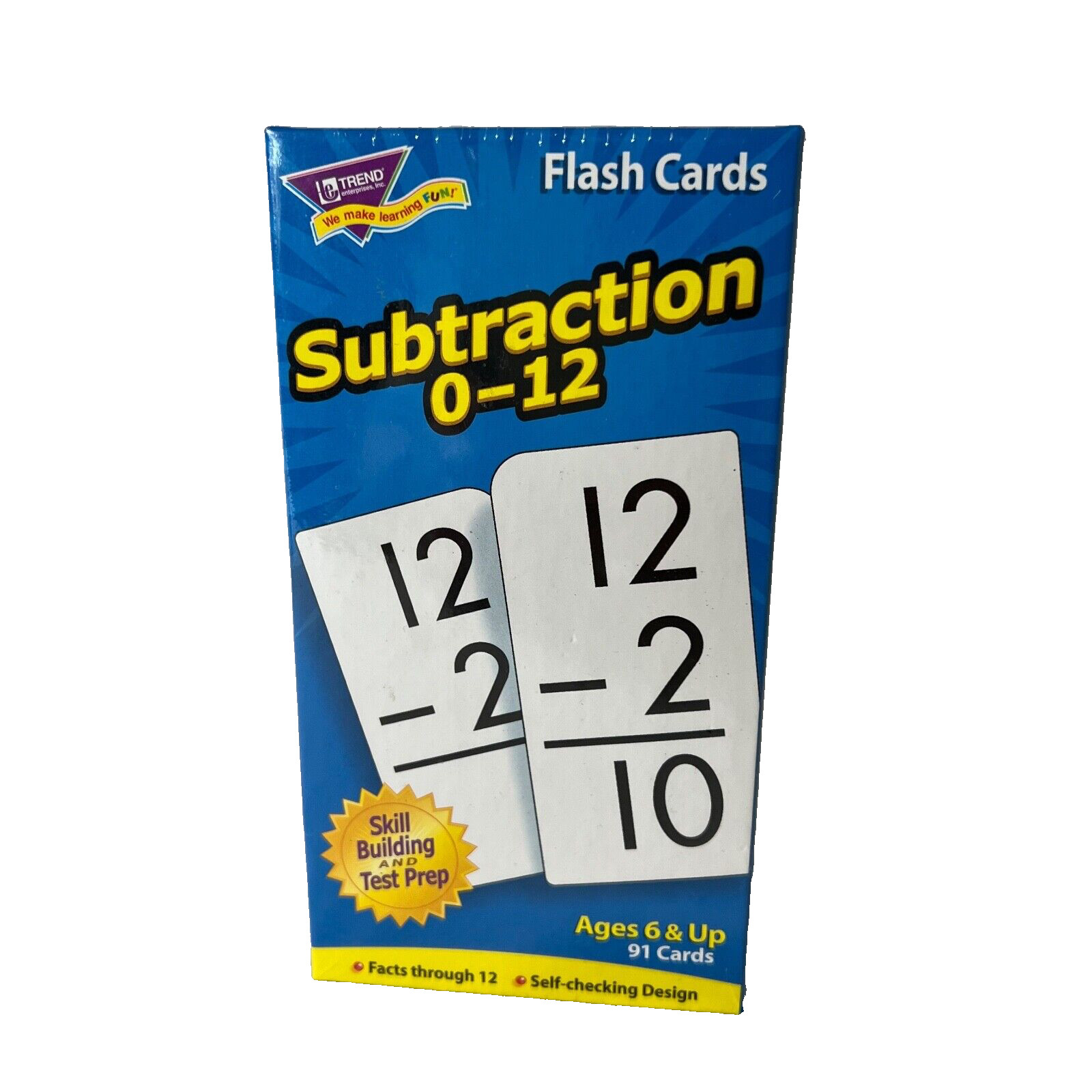 Trend 91-Flash Cards Subtraction 0-12 Skill Building & Test Prep Cards NEW