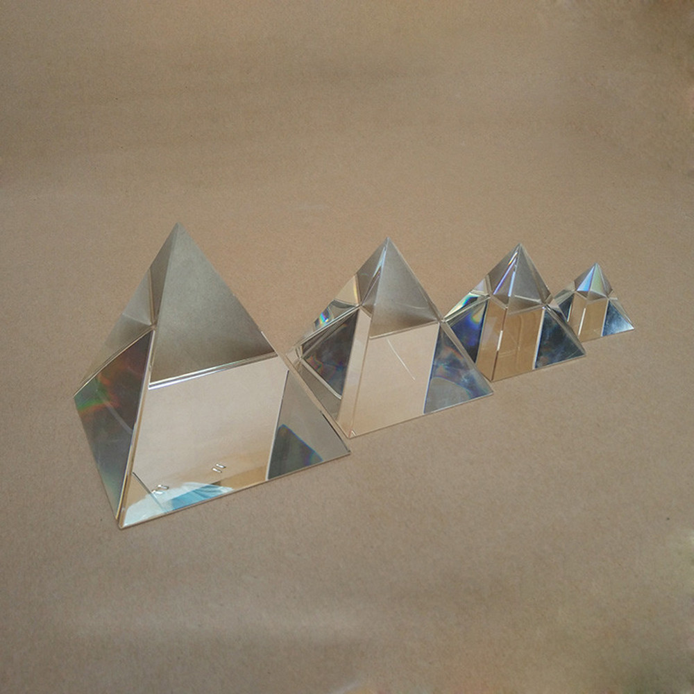 Rainbow Optical Glass Crystal Pyramid Prism for Science Survey Light Spectrum
