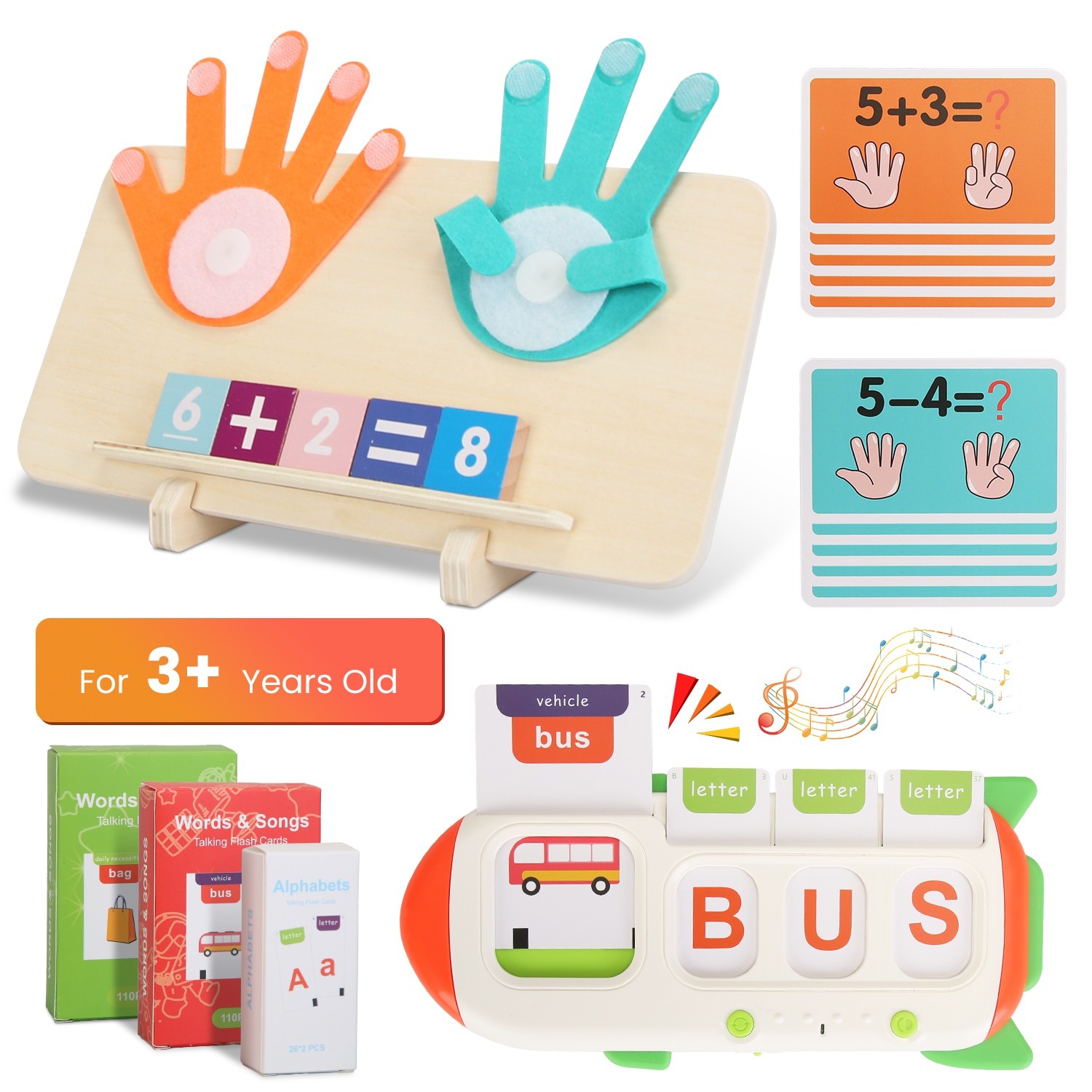 Kids Talking Flash Cards Math Manipulative Toddler Educational Toys Christmas