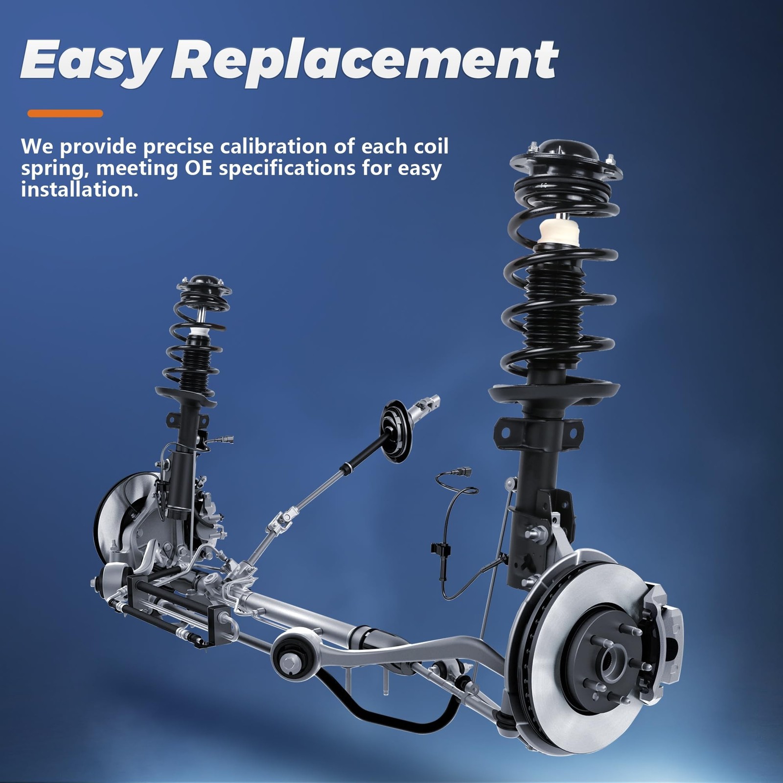 KUIPERAUTO 172599R 172599L Complete Rear Struts Coil Spring Assembly Compatib…