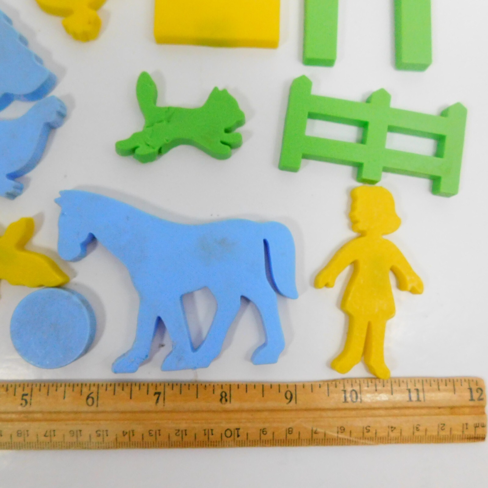 Fridge Magnetic Farm Shaped Lot Barn Chicken Bird Horse Duck Tree Fence Rooster