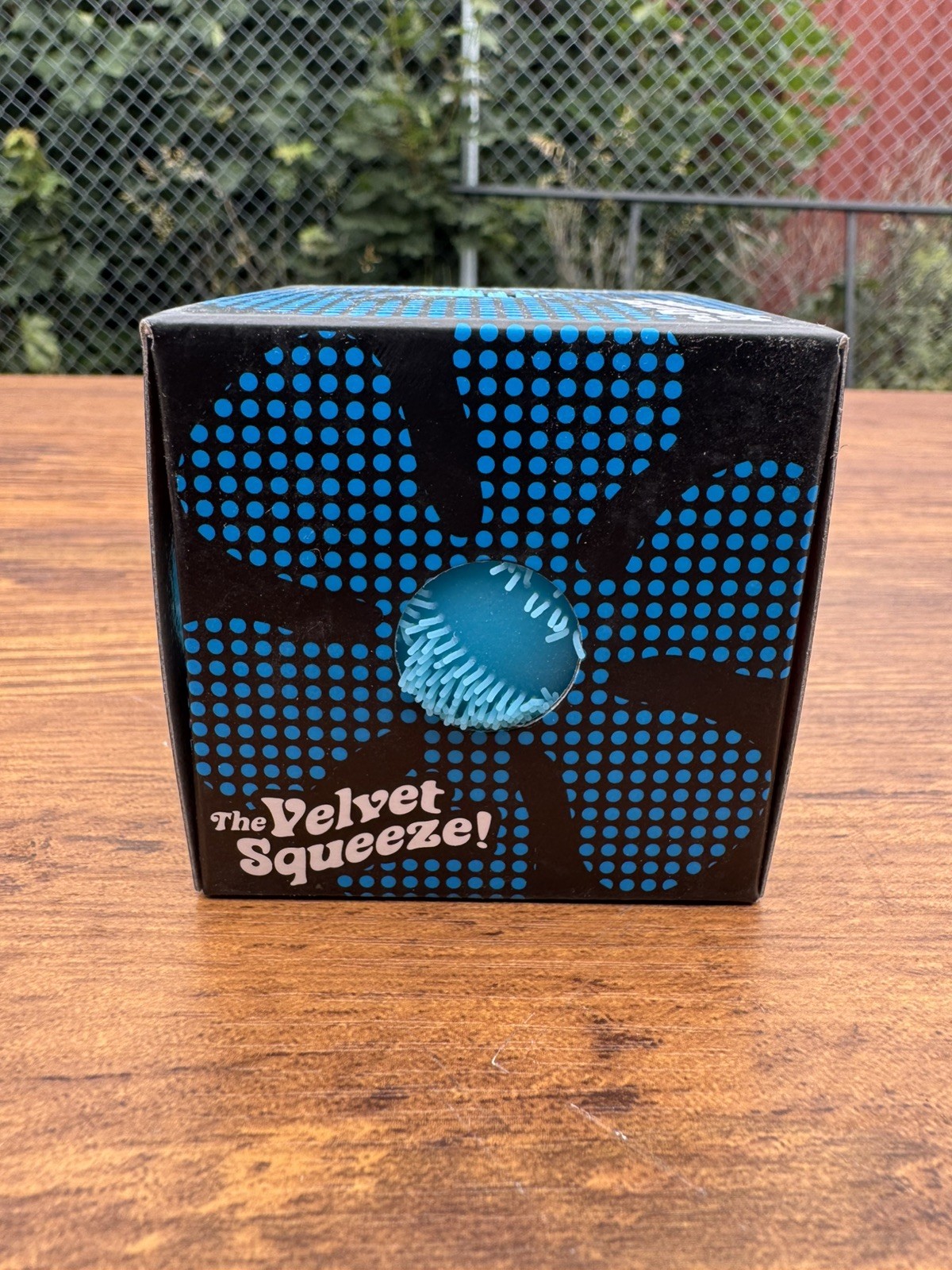Schylling NeeDoh Fuzz Ball Flower Power Velvet Squeeze AUTHENTIC Blue edition