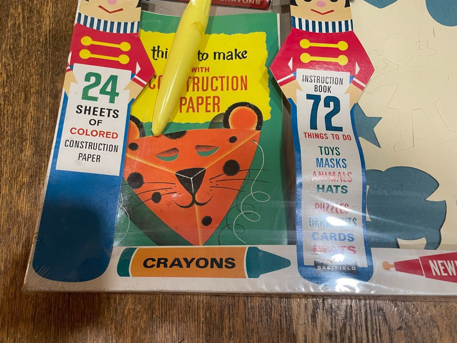 Creative Papercraft by Saalfield SEALED 1965 Paper Crayons Stencils Kids Vintage