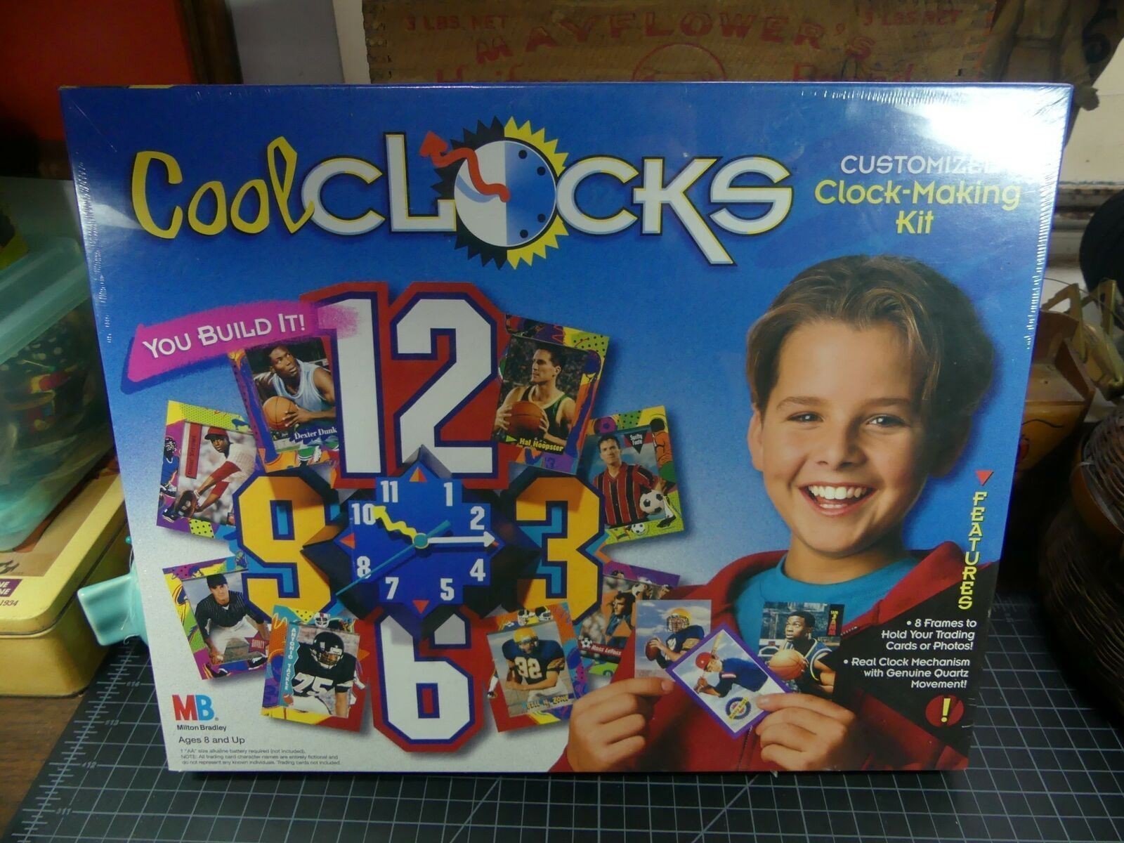 Vintage 1995 Milton Bradley Cool Clocks Kit Sealed Kids Craft Clock Making