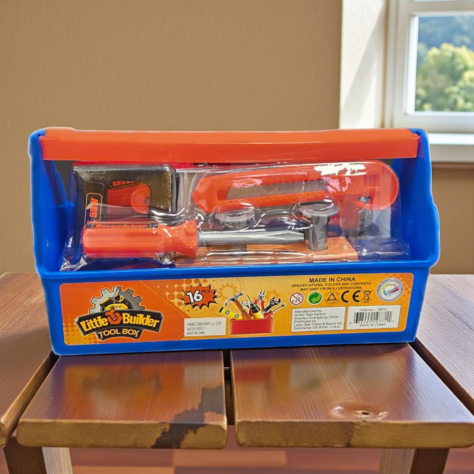 16-Piece Construction Tool Set Safe & Durable Building Toys Kids Christmas Gift