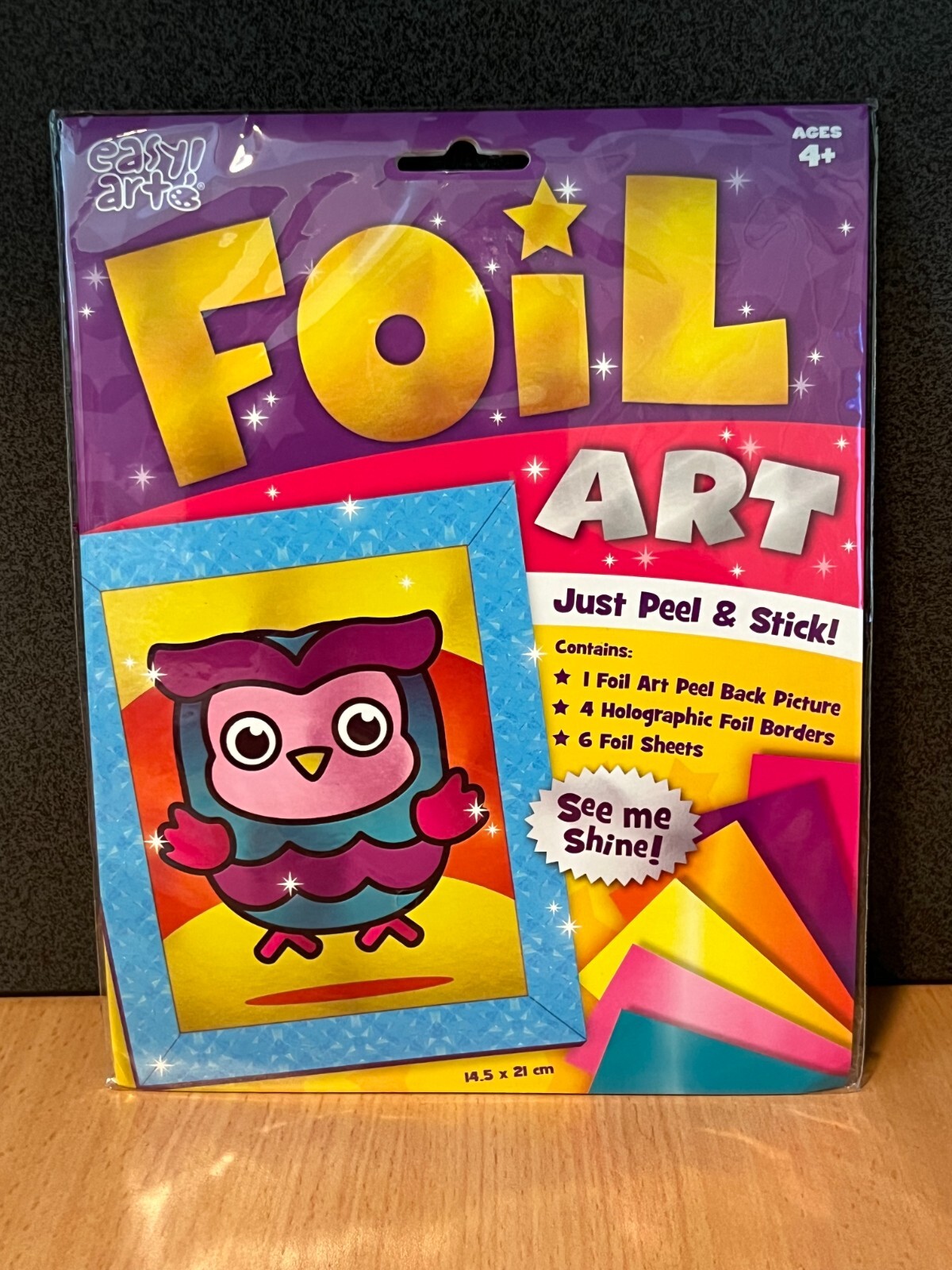 Owl Foil Art Craft Fun Kit & Cross Stitch Sewing Mini Kit with Supplies DIY bund