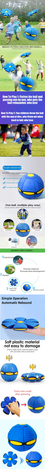 Flying Saucer Ball Toy Magic Deformation Disc Outdoor Kids Parent Game