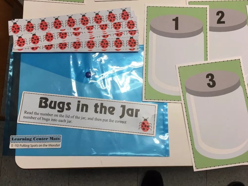 Bugs In a Jar – Learning Center- Math Counting 0 – 10 Laminated Mats