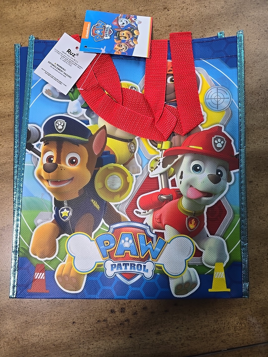 Paw Patrol Medium Non Woven Tote Bag – 12Lx10.5Wx3.5H Inches Gift Bag 2 Pack