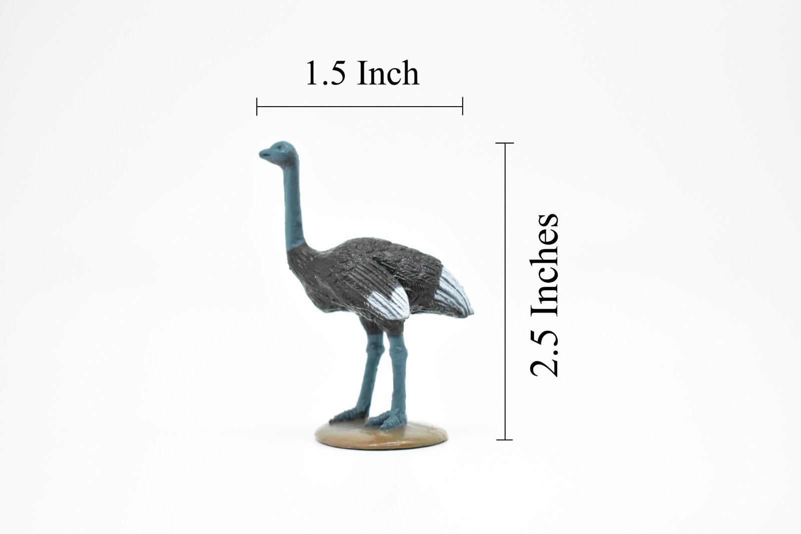 Ostrich, Very Nice Plastic Reproduction, Hand Painted 2 1/2″ F1084 B213