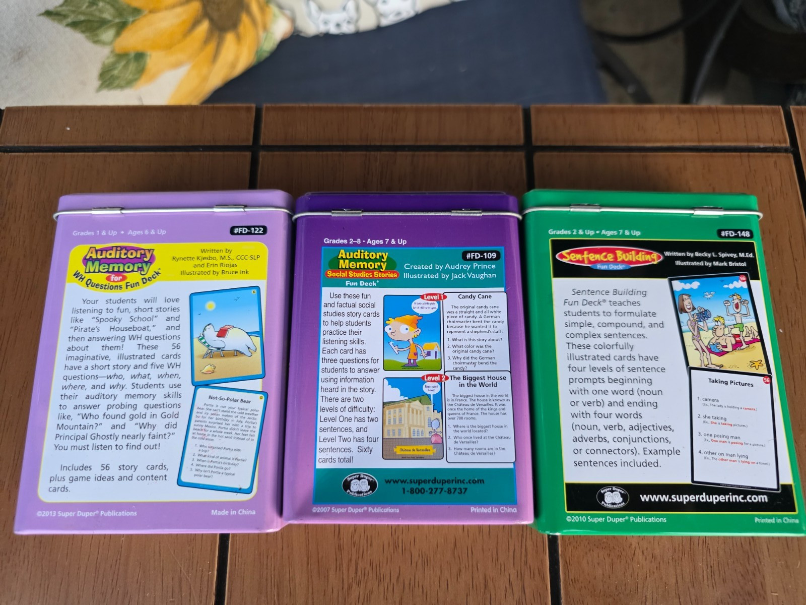 3Super Duper Publications Fun Deck Lot Auditory Memory & Sentence Building Cards