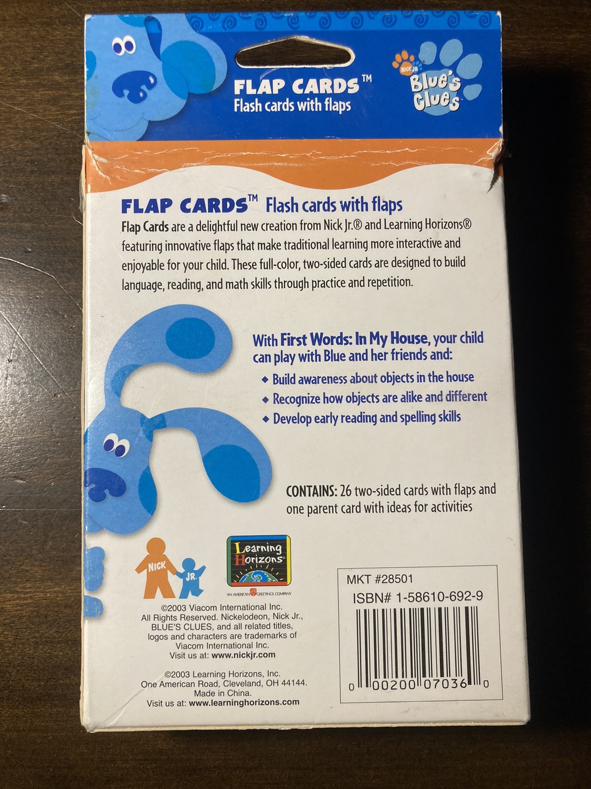 VTG 00’s Blue’s Clues Flash Cards Flap First Words In My House Complete Nick JR