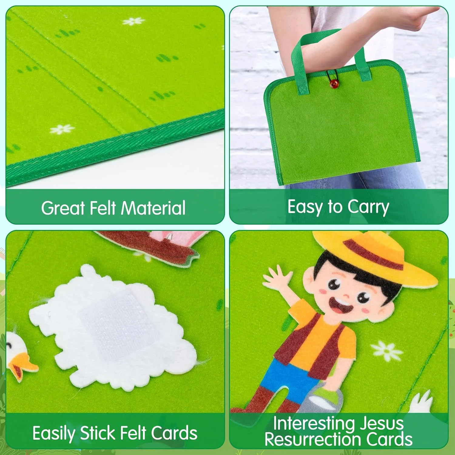 WATINC Travel Felt Board Story Set – 25PCS Portable Felt Board Educational Birth