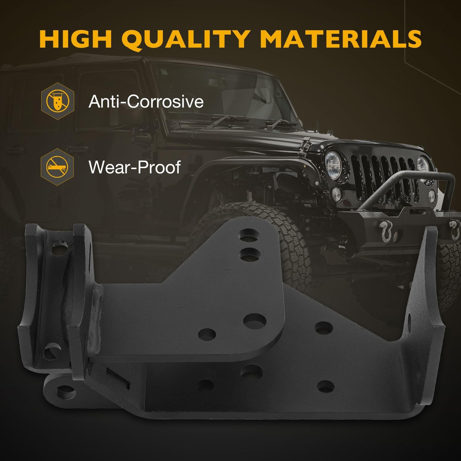 Front Track Bar Relocation Bracket, Compatible with 2007-2018 Jeep Wrangler J…