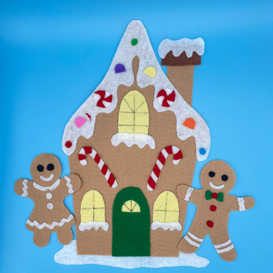 Gingerbread House Felt Board Pieces – Handcrafted Felt Pieces