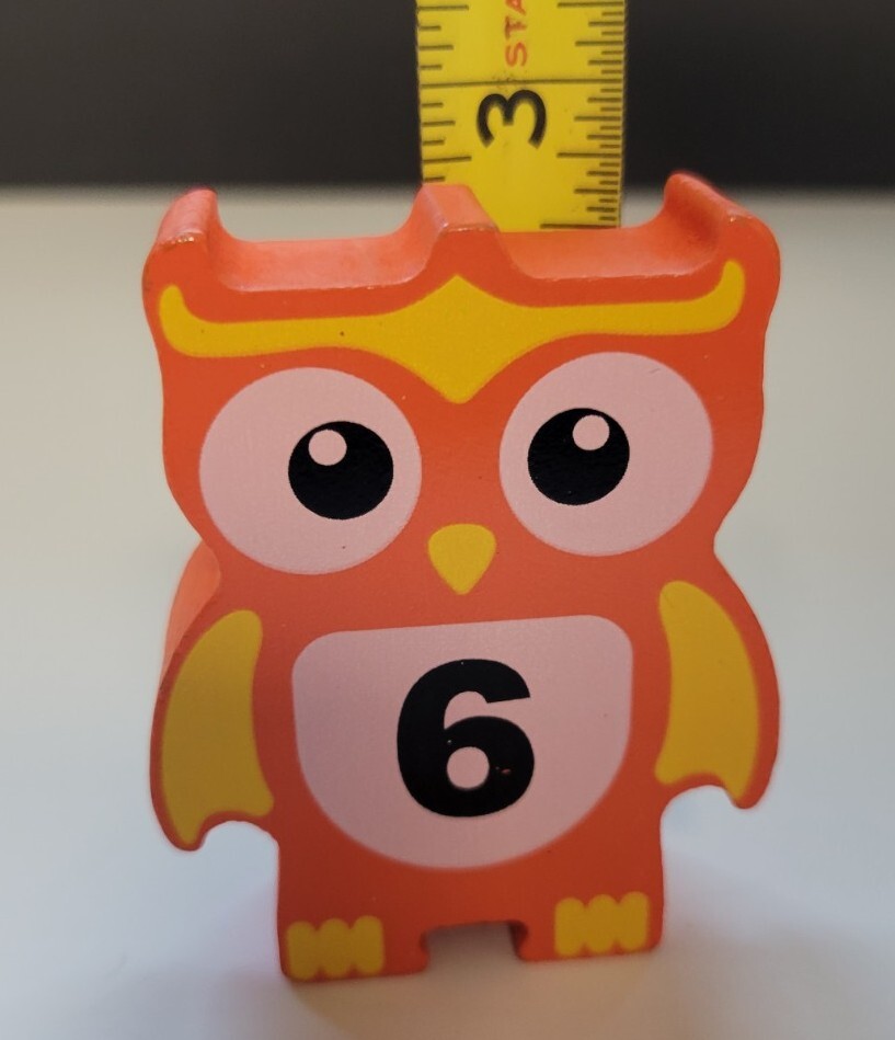 Discovery Toys Stacking Owl Balancing Game Replacement Wood Block Orange #6 ONLY