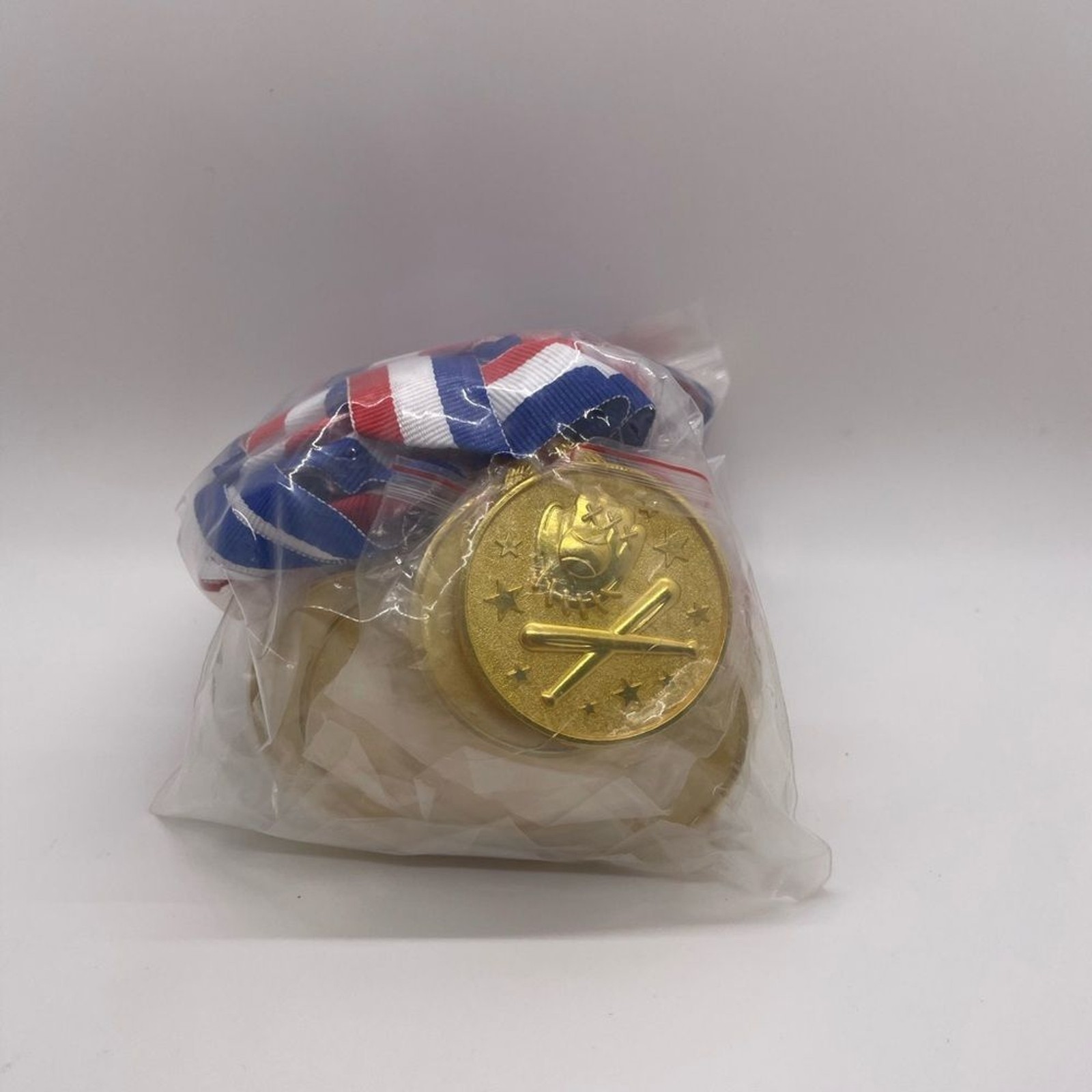 Gold Medal with Ribbon 12 Pack New In Package Hefty Metal Fun Reward Olympics