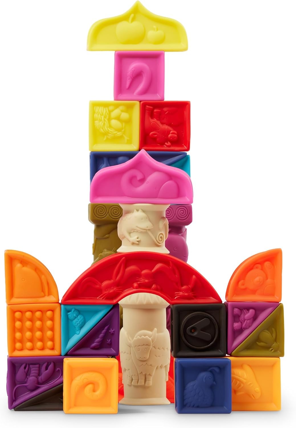 B. toys – Alphabet Learning Blocks for Babies & Toddlers – 26 Soft Squeezable AB
