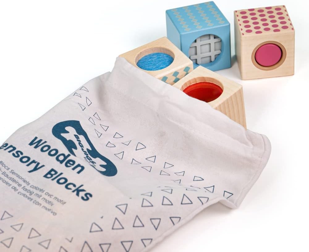 Bigjigs Toys, FSC Certified Sensory Blocks, Wooden Toys, Sensory Toys, Baby Toys