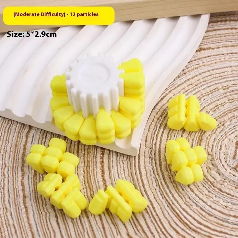 3D Printed Corn Magic Cube Puzzle Toy Brain Teaser Stress Relief Tetris Jigsaw