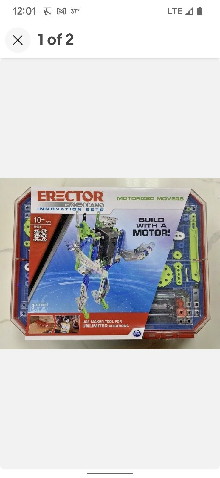 NIB MECCANO Erector Motorized Movers S.T.E.A.M. Building Kit Ages 10+