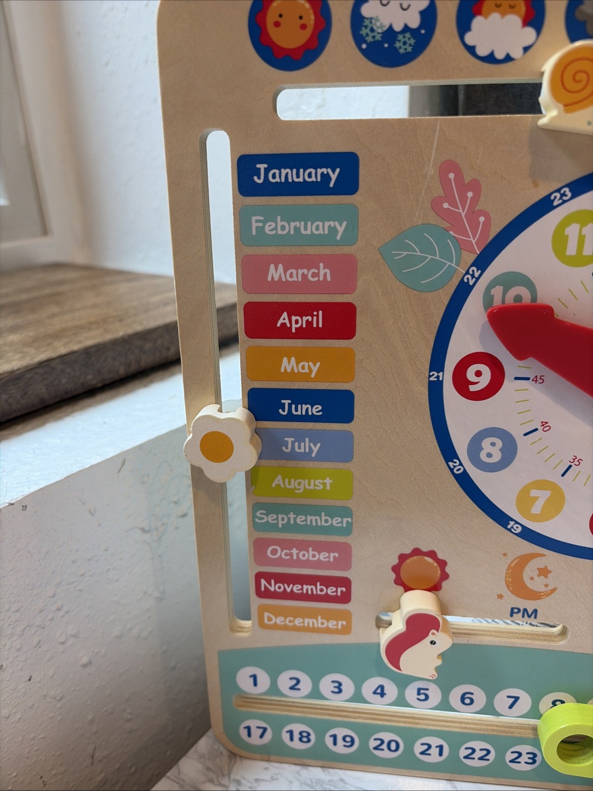 Tooky Toy My Calendar Wooden Learning Board Clock Weather Months Days