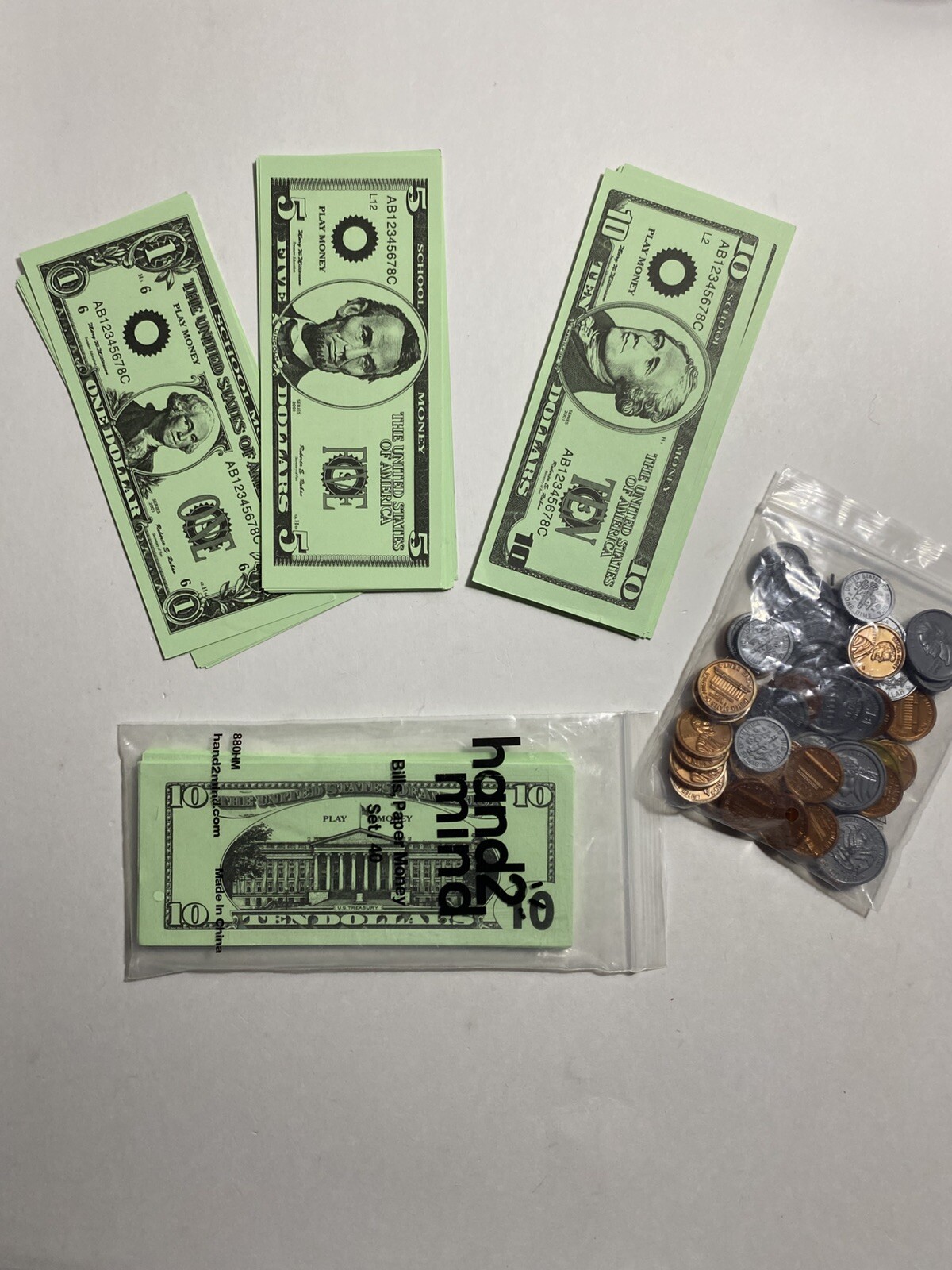 Educational Play Money Hand To Mind 1s 5s 10s Pennies Nickels Dimes Quarters SBA