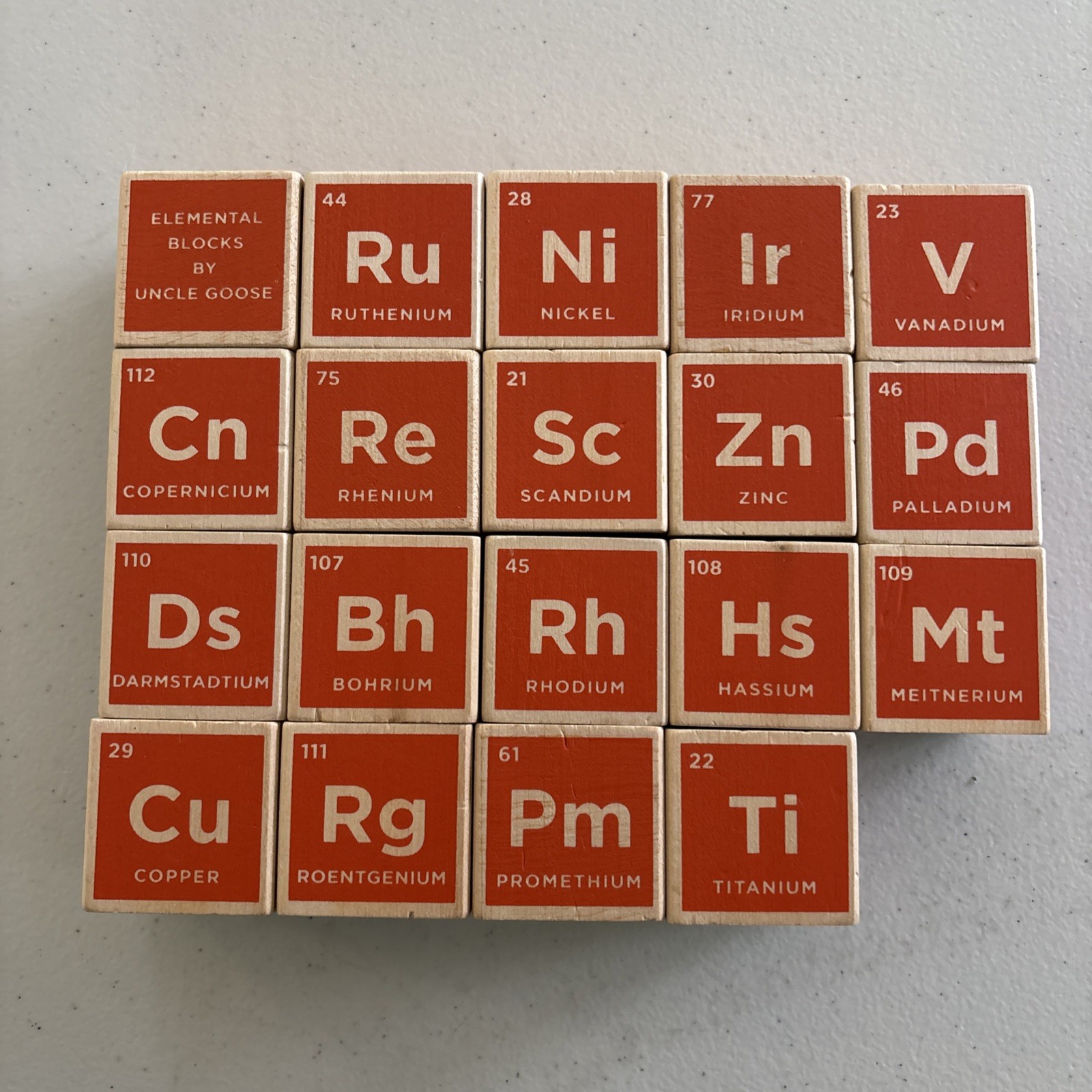 Uncle Goose Periodic Table of Elements Wood Blocks 1.75″ Multicolor