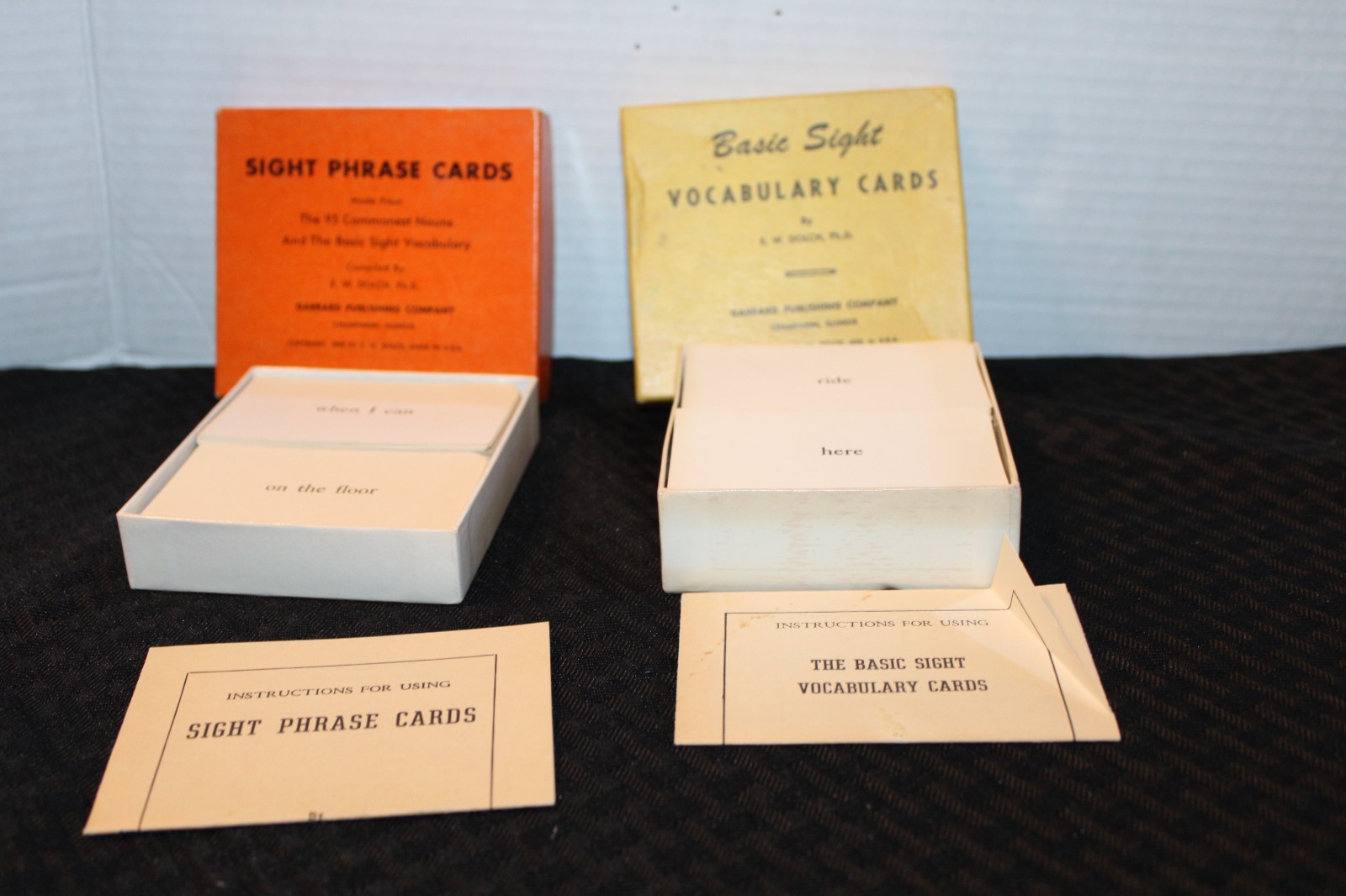 Lot of VTG Dolch® Flash Cards: Basic Sight Vocabulary Cards; Sight Phrase Cards