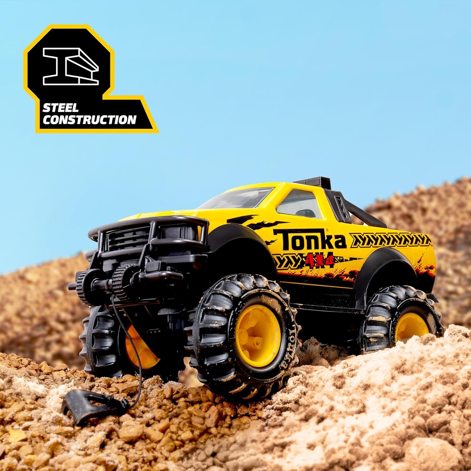 Tonka Steel Classics 4X4 Pickup Truck – Made with Steel & Sturdy Plastic, Yellow