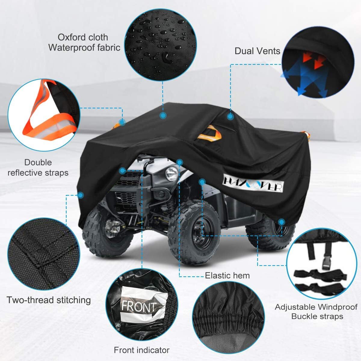 ATV Cover Waterproof Heavy Duty XXXL 102 Inches 300D Oxford Cloth Quad ATC 4