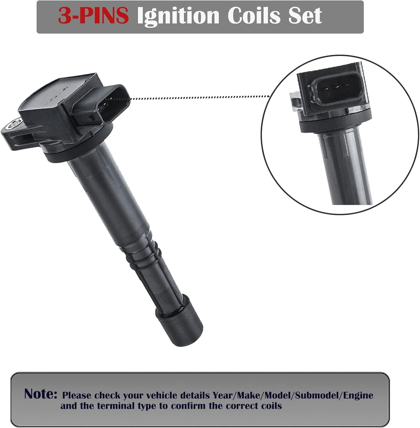 Set of 4 Ignition Coil Pack Fits for L4 2.4 2.0 2002 2003 2004 2005 2006 2007 2.