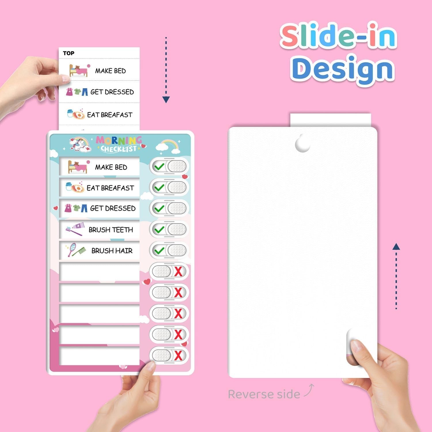 Interactive 2-in-1 Morning & Bedtime Routine Chart for Kids – Magnetic Design