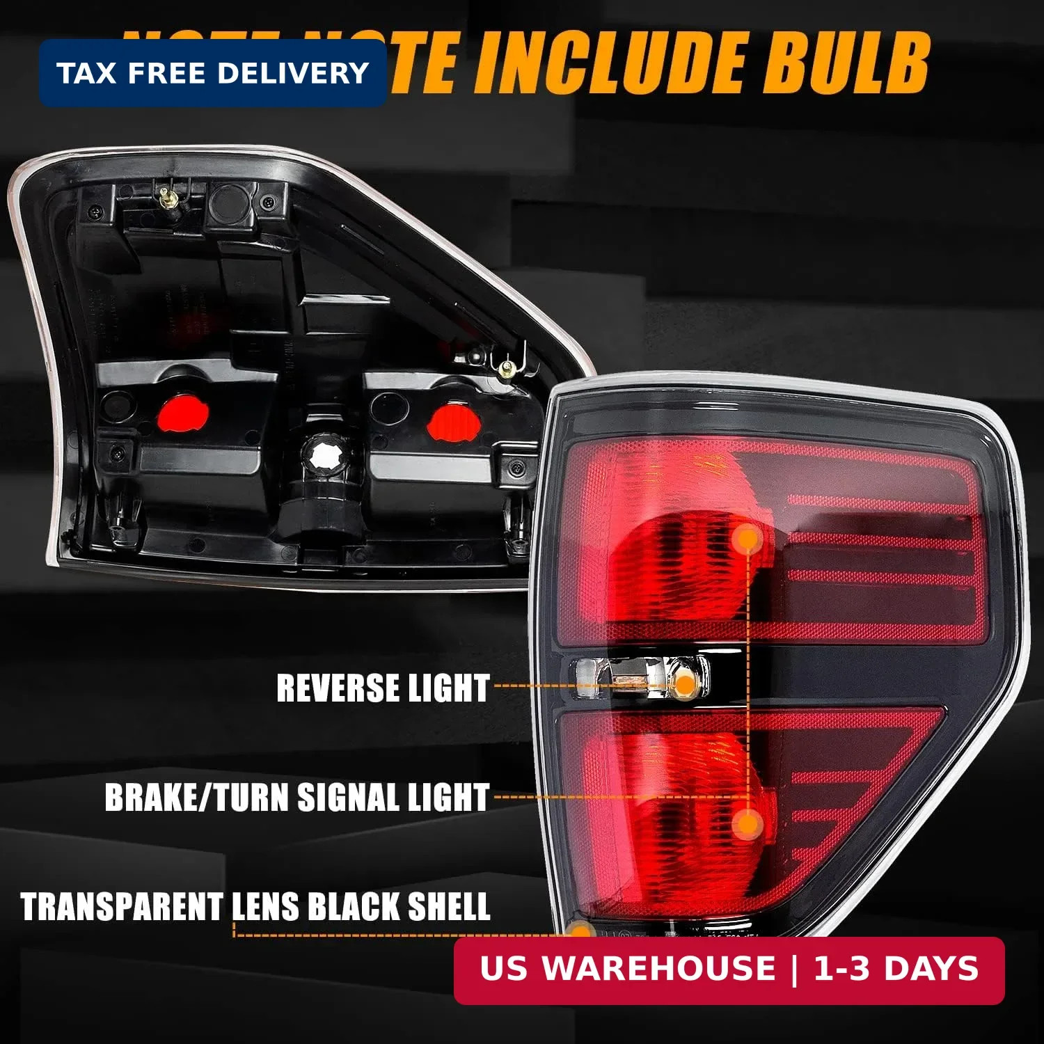 RANSOTO Tail Light Compatible with Ford F150 F-150 2009 2010 2011 2012 2013 2014